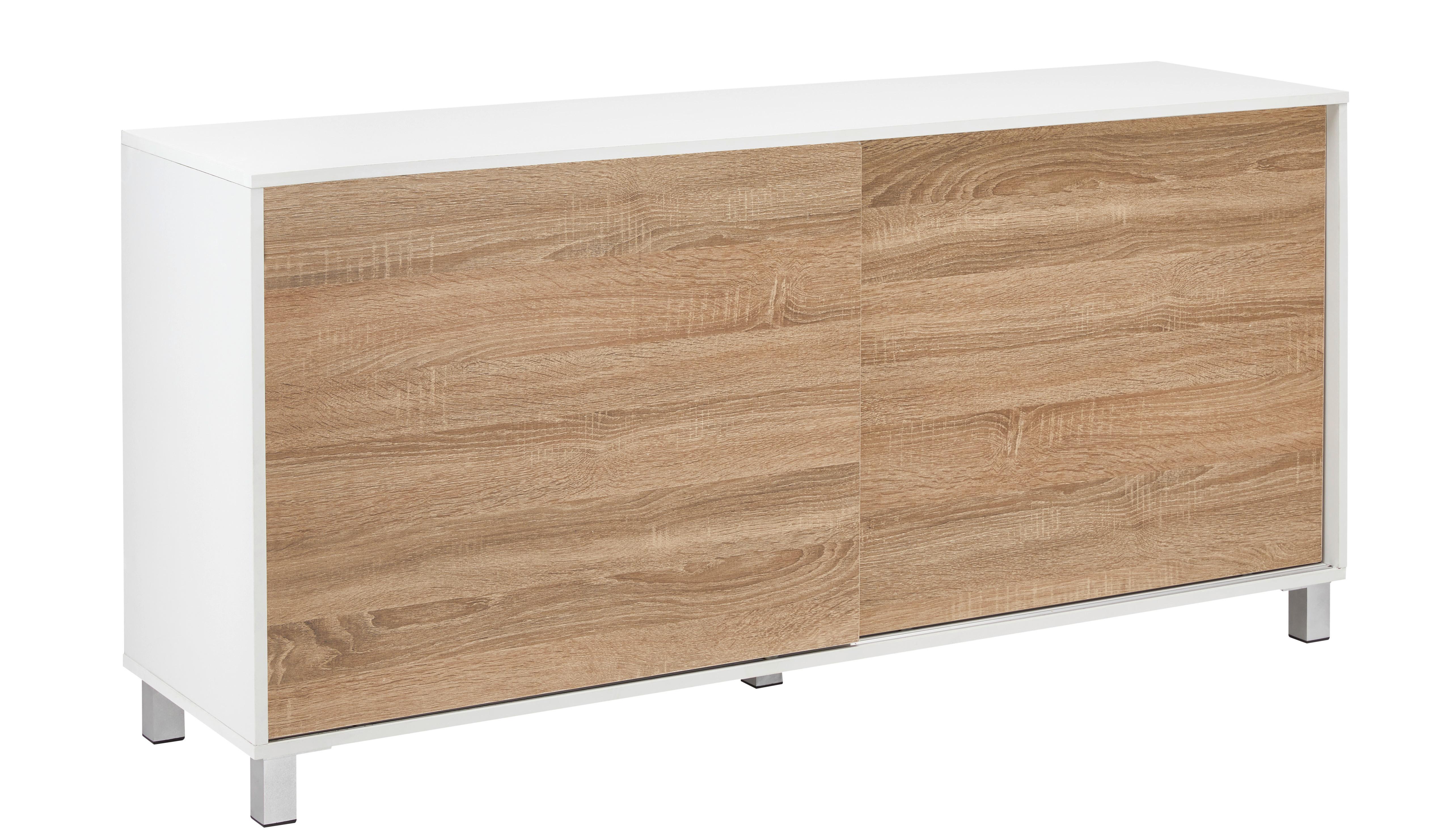 Komoda Tanja - farby dubu/biela, Moderný, drevo/plast (146/70/40cm) - Modern Living