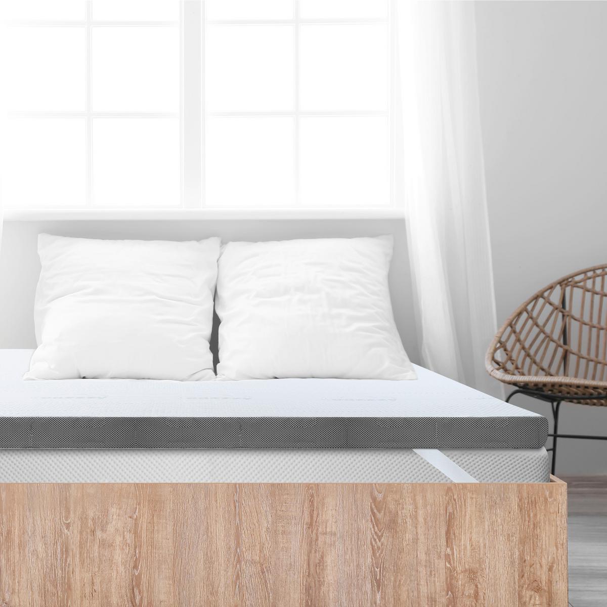 Topper Eazzzy Premium Cube mittelfest 180x200 - Weiß, Basics, Kunststoff (180/200cm) - Genius