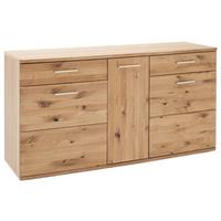 Sideboard Santori Eiche Teilmassiv - Eichefarben/Schwarz, Design, Holz/Holzwerkstoff (150/78/44cm) - Livetastic