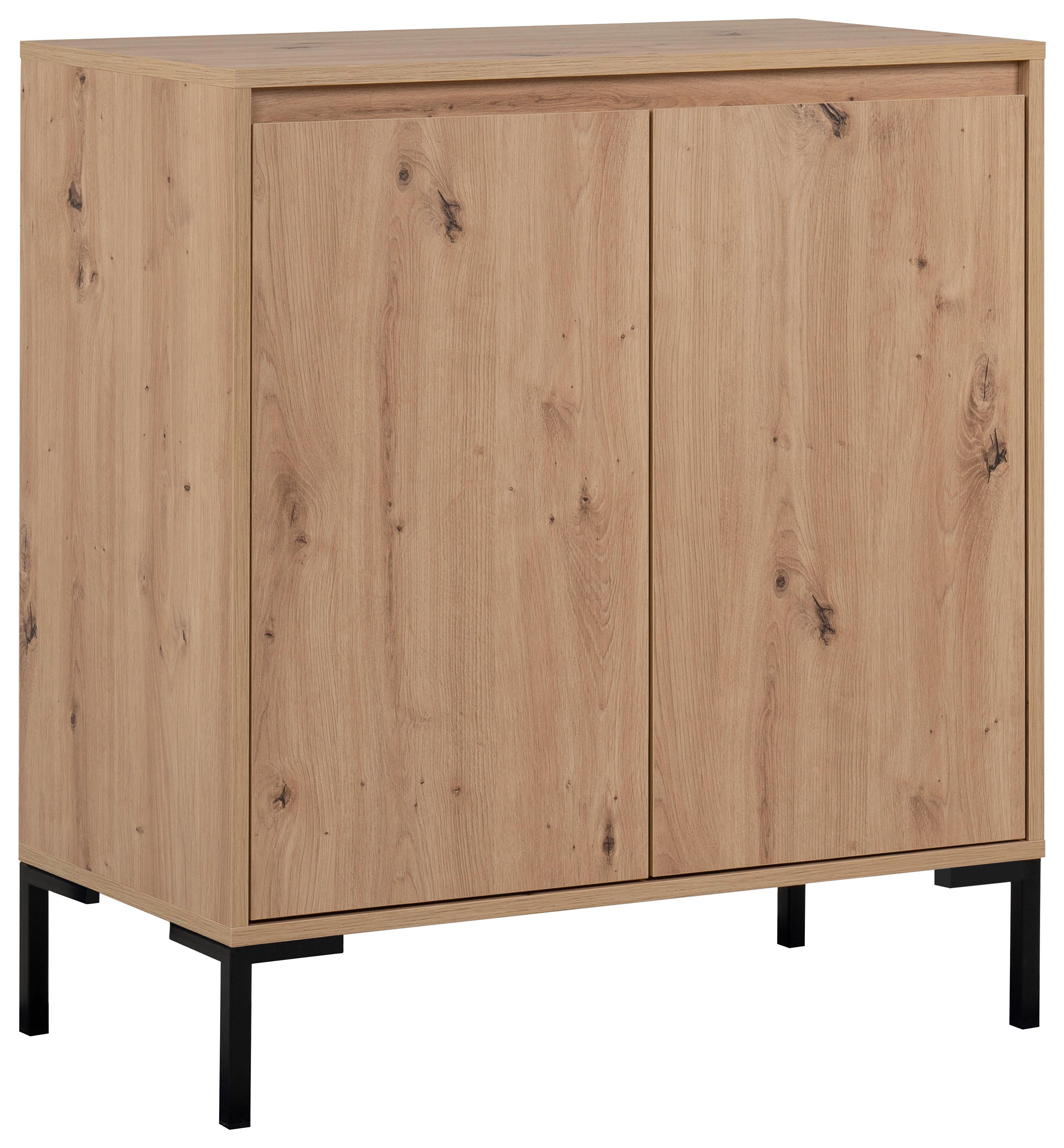 Kommode 81cm Korsika Eiche Artisan Dekor - Schwarz/Eiche Artisan, Design, Holzwerkstoff (81/87/40cm) - MID.YOU