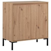 Kommode 81cm Korsika Eiche Artisan Dekor - Schwarz/Eiche Artisan, Design, Holzwerkstoff (81/87/40cm) - MID.YOU