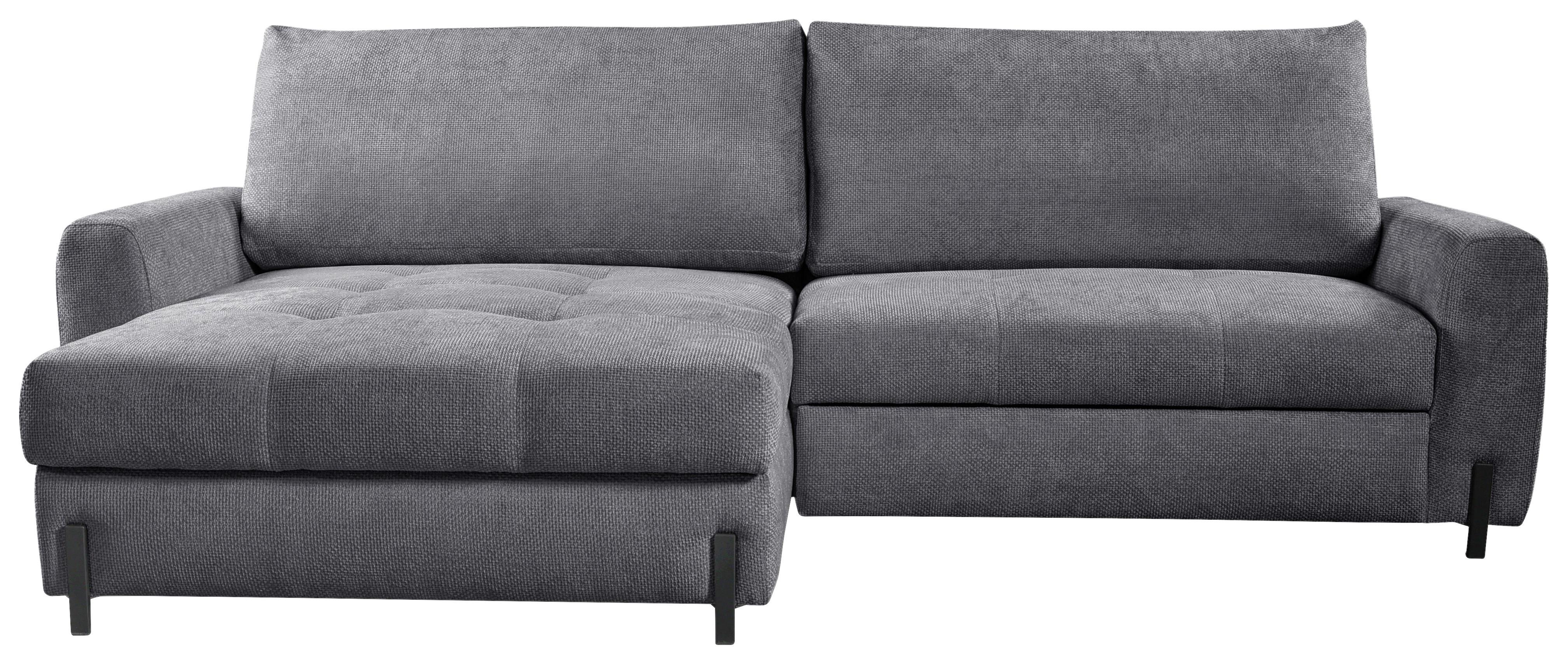 Ecksofa Naomi Grau/Schwarz, 162 cm - Schwarz/Grau, Design, Textil (162/265cm) - MID.YOU
