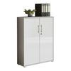Aktenschrank versperrbar Holzwerkstoff Grau B: 84,5 cm - Weiß Hochglanz/Grau, MODERN, Holzwerkstoff (84,5/114/33cm) - MID.YOU