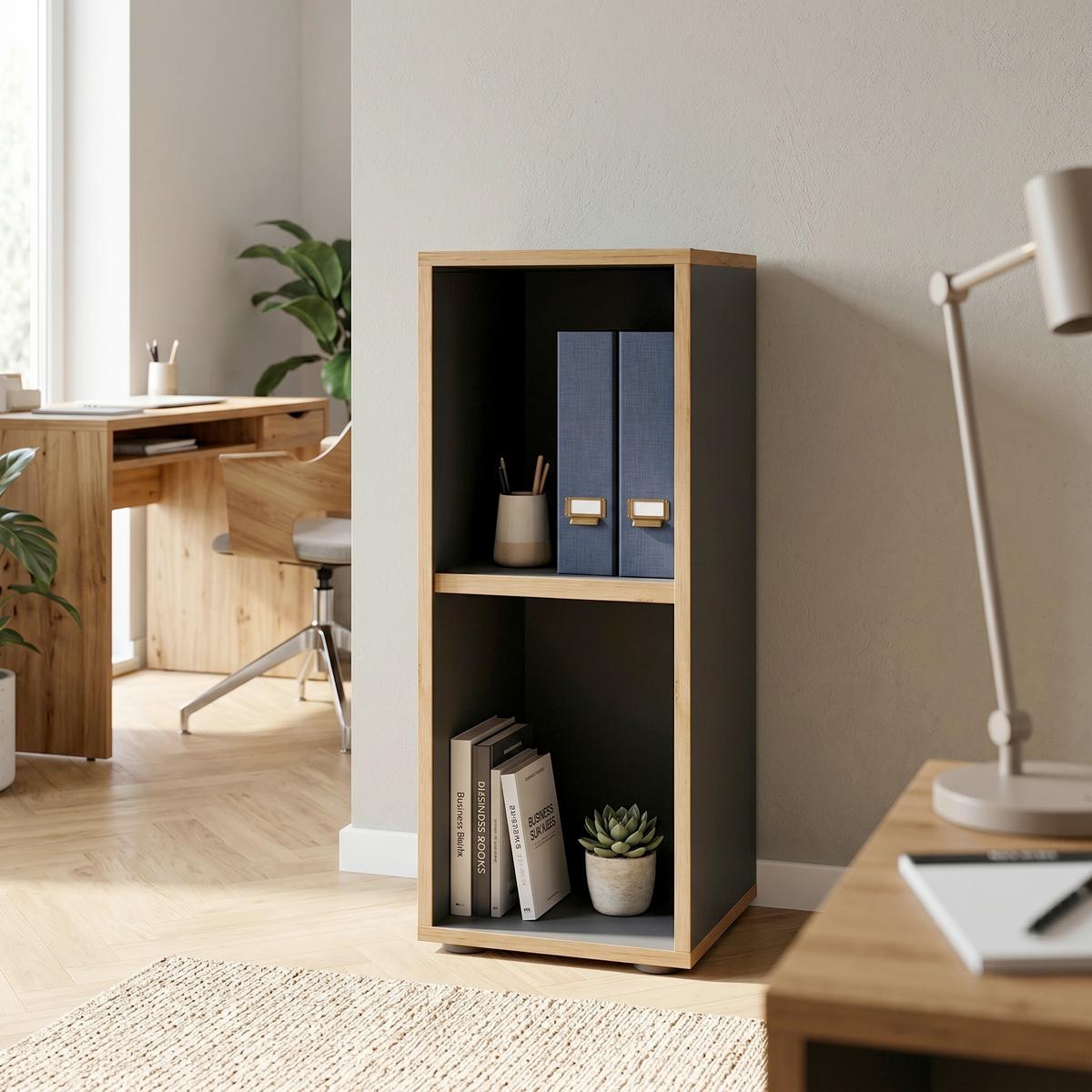 Regal Salia Anthrazit, Honigeiche B: 30 cm - Honigeiche/Anthrazit, Design, Holzwerkstoff (30/74/33cm) - P & B