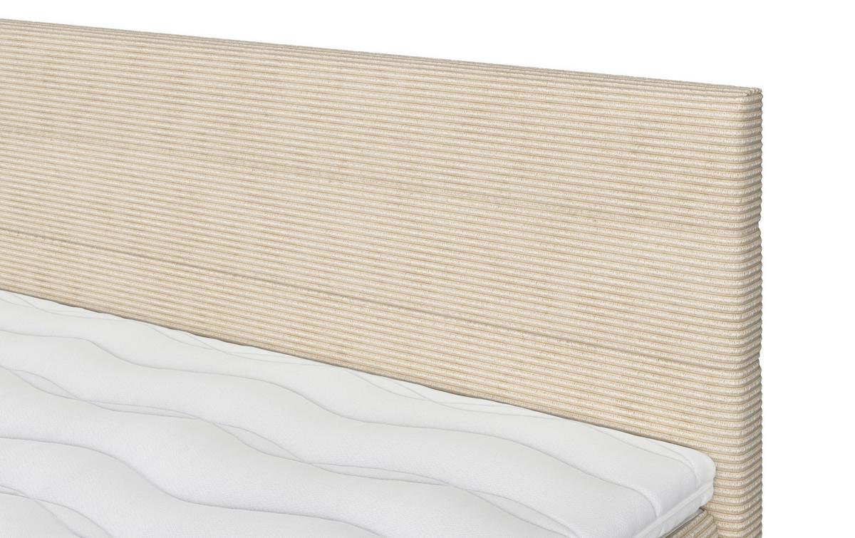 Boxspringbett mit Topper 180x200 cm Mammut, Creme - Creme/Schwarz, KONVENTIONELL, Holzwerkstoff/Textil (180/200cm) - MID.YOU
