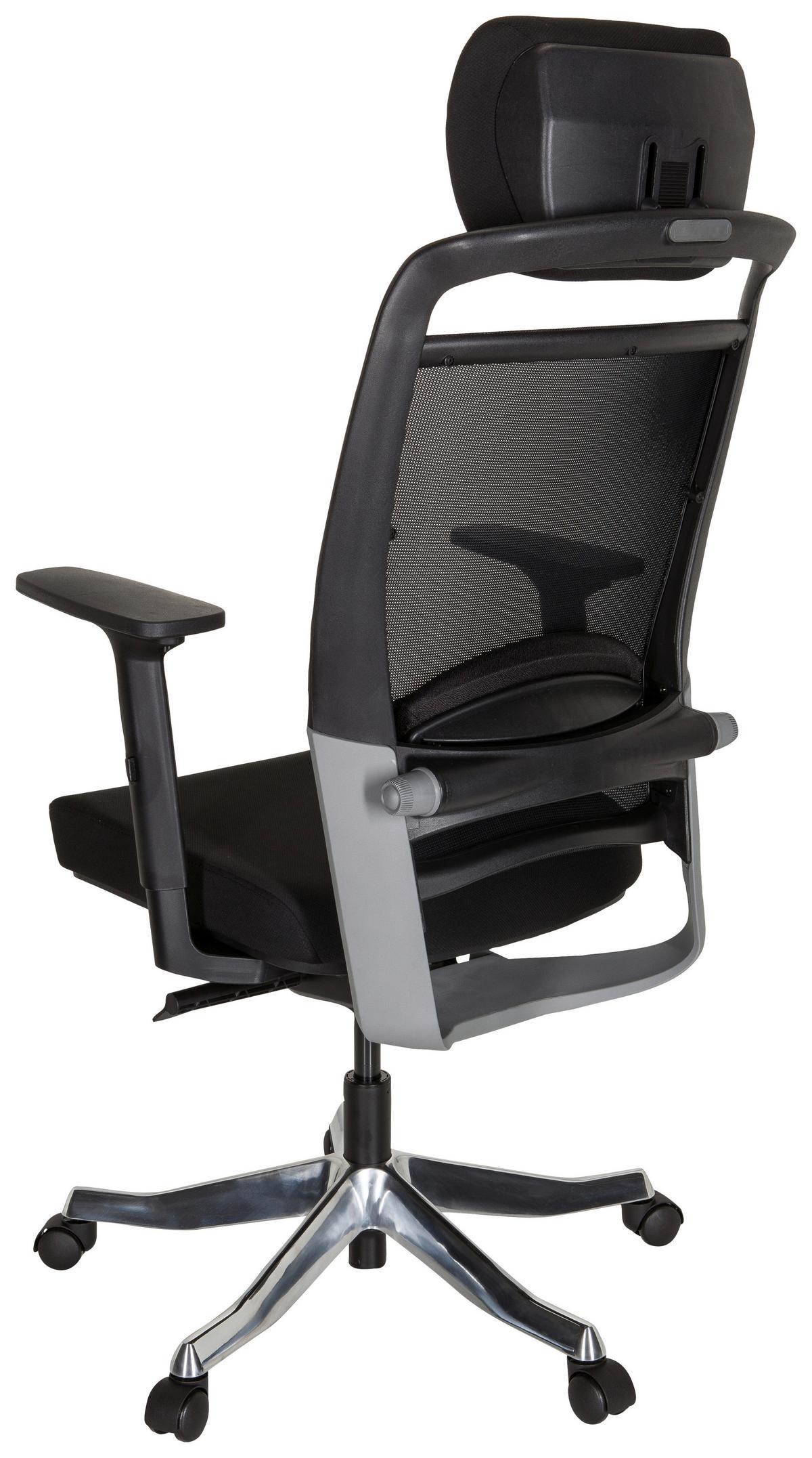 Drehstuhl Ikast I Schwarz - Silberfarben/Schwarz, MODERN, Kunststoff/Textil (68/120/55cm) - MID.YOU