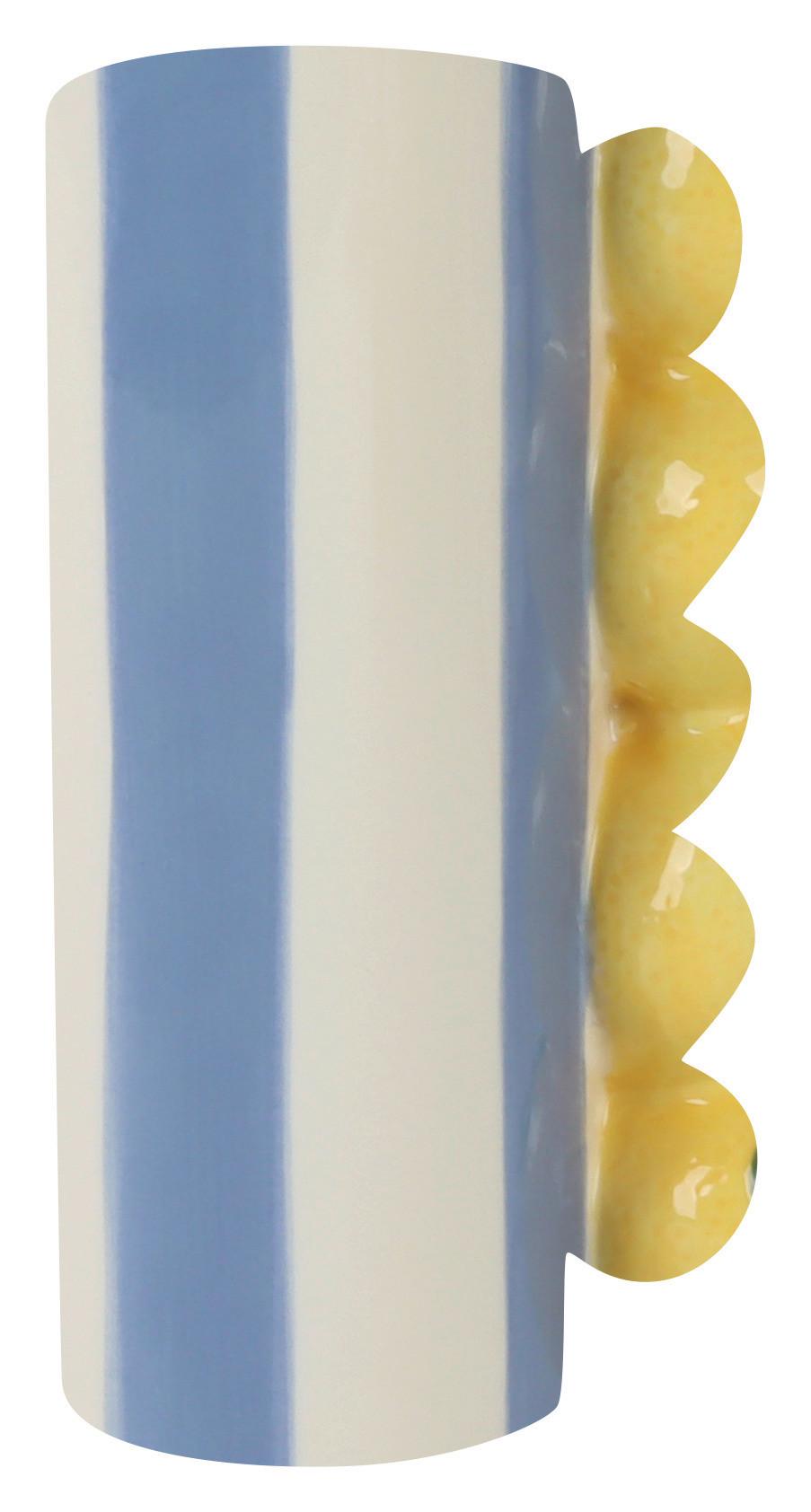 Váza LIMO - bílá/světle žlutá, keramika (13,5/25,5/10cm) - Mömax