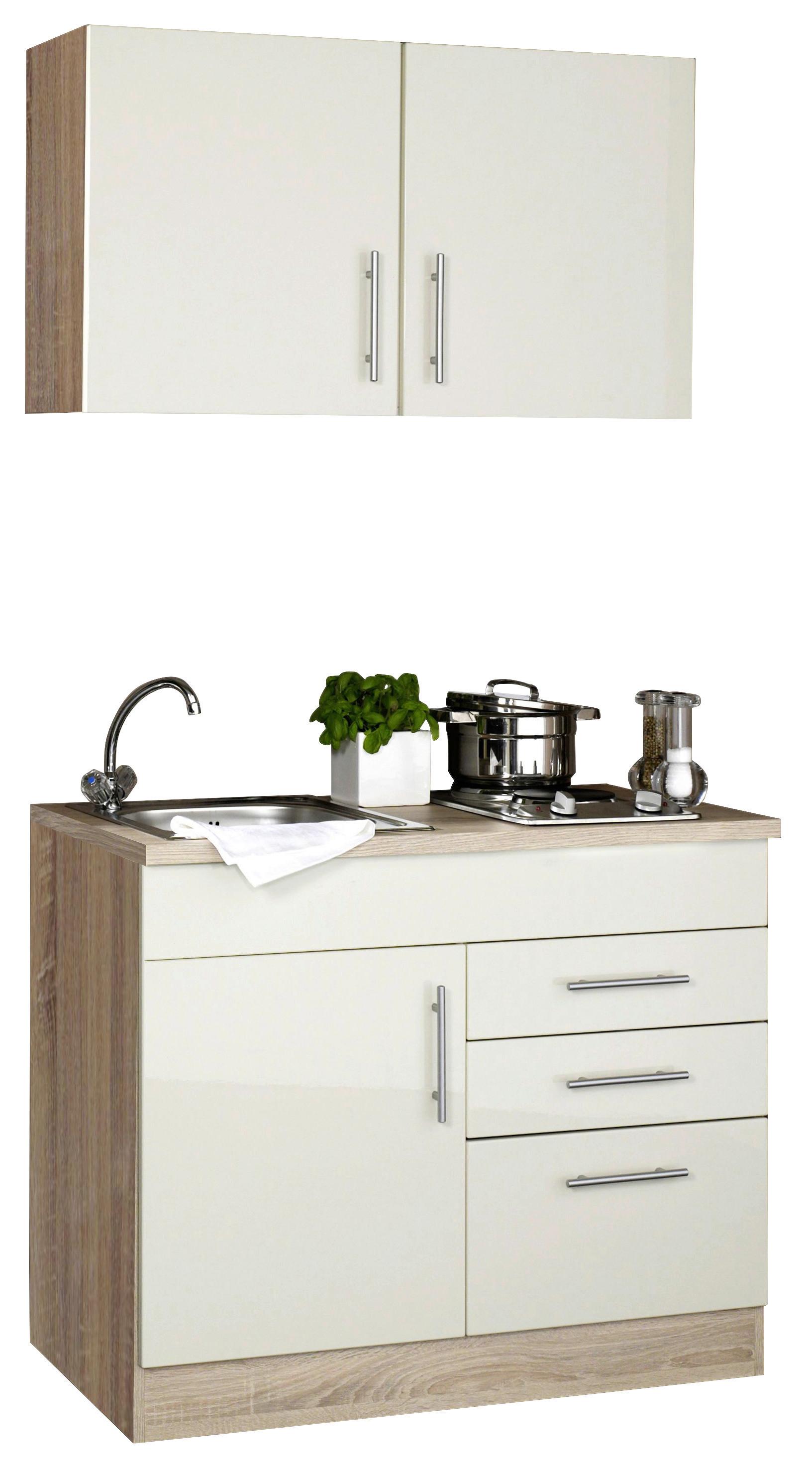 Miniküche Toronto Creme/eiche Dekor B: 100 Cm - Eichefarben/Creme, MODERN, Holzwerkstoff (100cm) - Held
