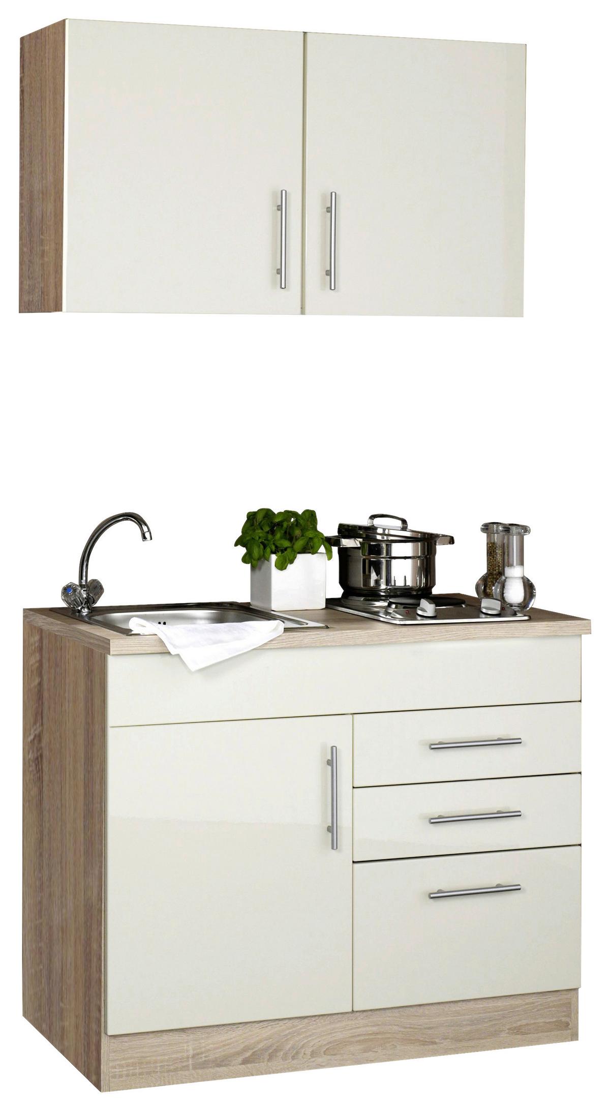 Miniküche Toronto Creme/eiche Dekor B: 100 Cm - Eichefarben/Creme, MODERN, Holzwerkstoff (100cm) - Held