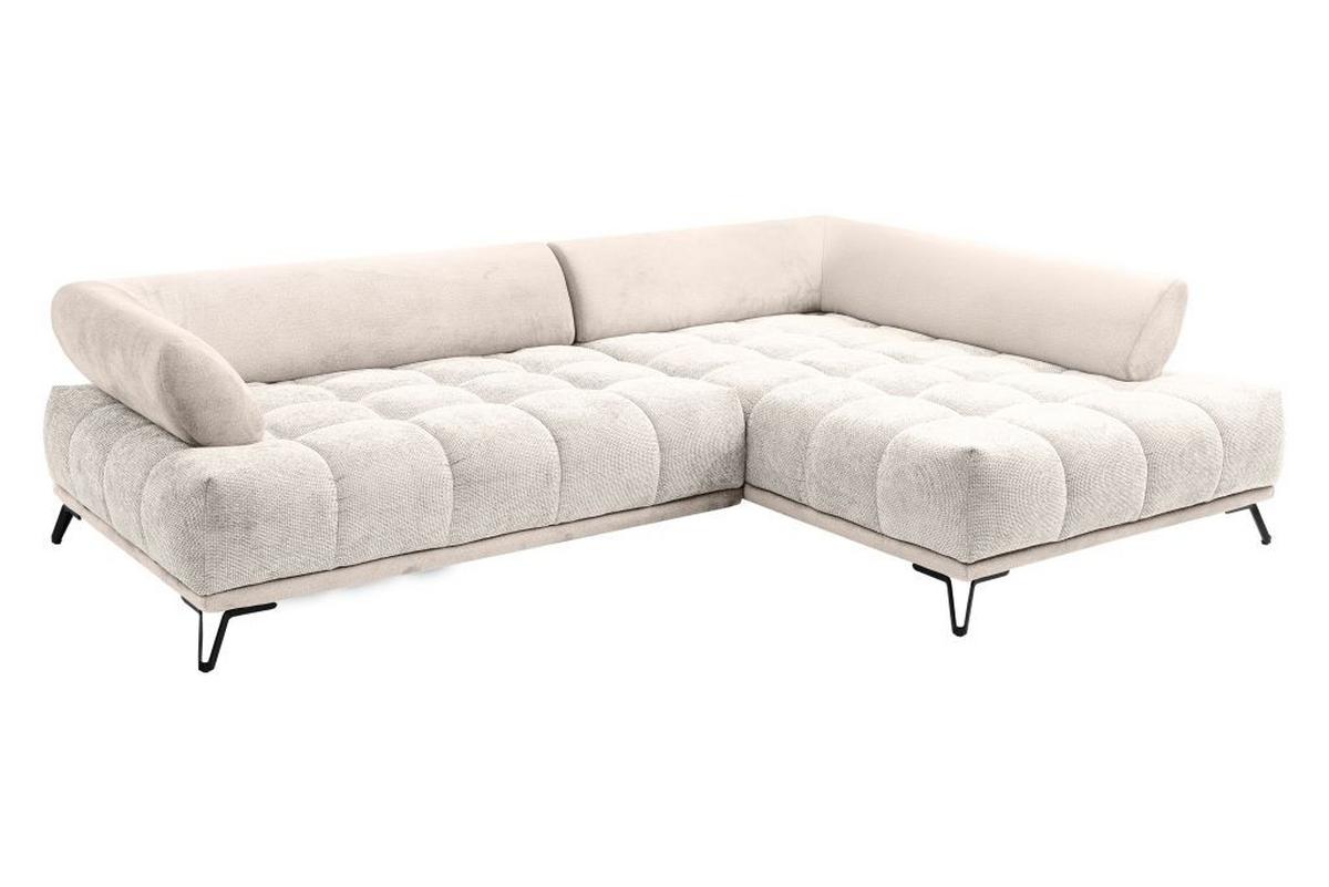 Ecksofa Largo N Beige S: 262x184 cm - Beige/Schwarz, MODERN, Textil (262/184cm)