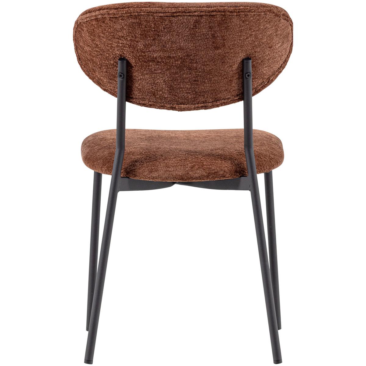Stuhl-Set Klejd Braun B: 47cm - Schwarz/Braun, MODERN, Textil/Metall (47/79/53cm) - Livetastic