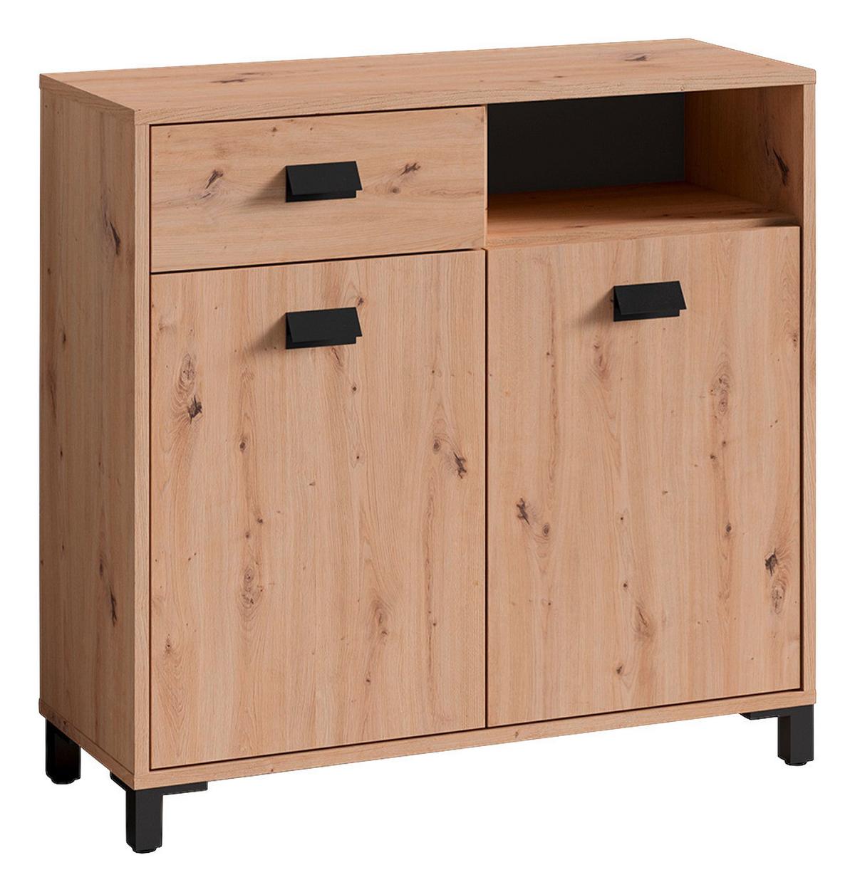 Unterschrank Wellness B: 80,5 Cm Artisan Eiche Dekor - Anthrazit/Schwarz, MODERN, Holzwerkstoff (80,5/77,5/31cm) - MID.YOU