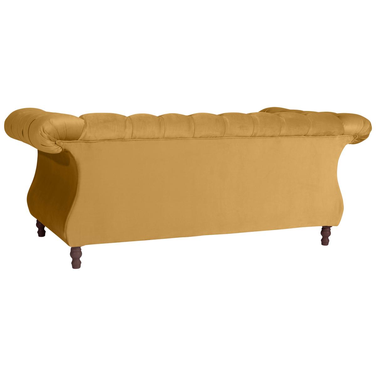 CHESTERFIELD-SOFA IVETTE - Gelb/Nussbaumfarben, Design, Textil (200/80/100cm) - Max Winzer