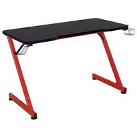 Gamingtisch mit Getränkehalter B 120cn H 75cm Graz, Schwarz - Rot/Schwarz, MODERN, Holzwerkstoff/Metall (120/75/60cm)