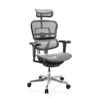 Drehstuhl Ergohuman Ultra Gen Schwarz/Grau B: 65cm - Silberfarben/Schwarz, MODERN, Kunststoff/Textil (65/132/60cm) - MID.YOU
