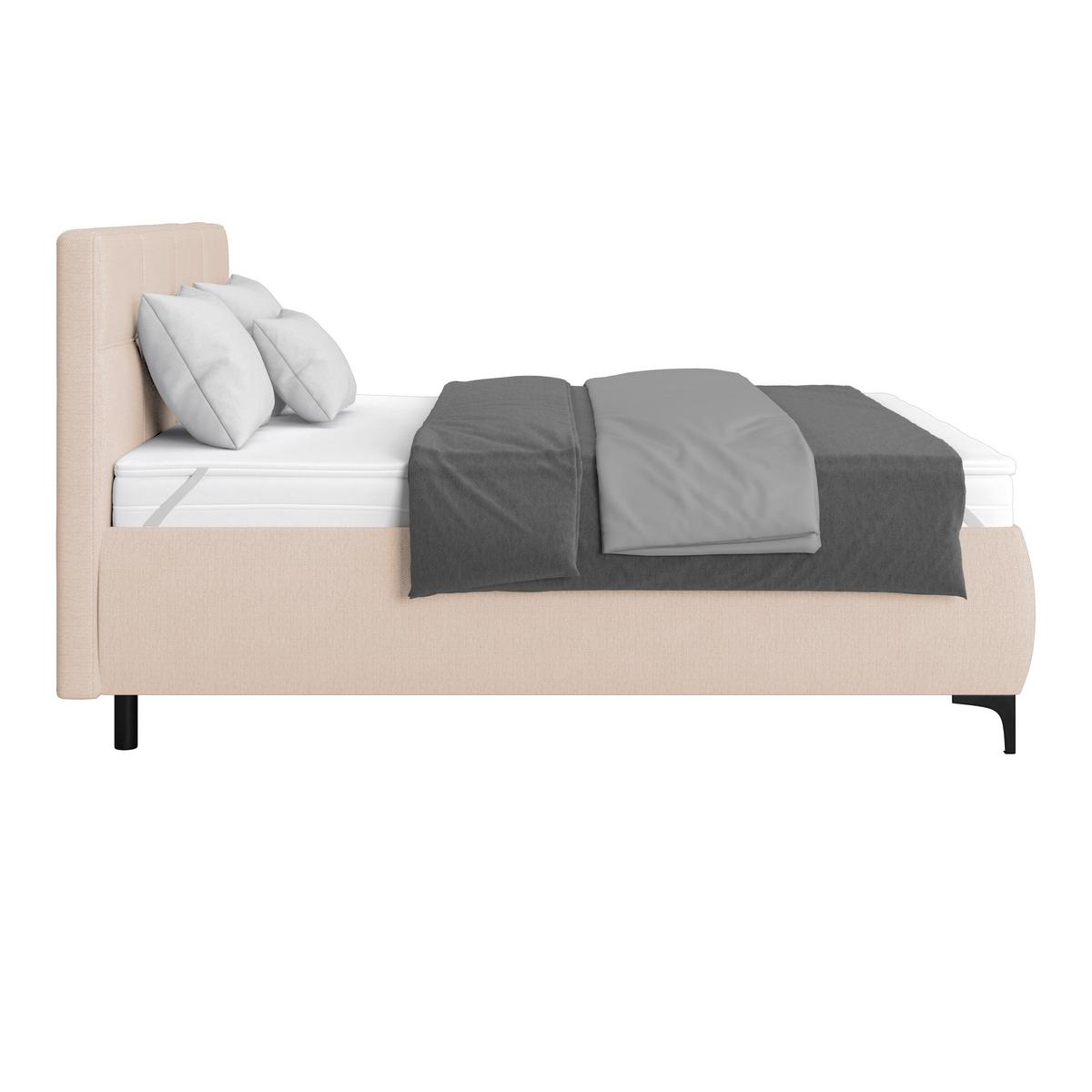 Polsterbett Zeni 160 - Beige/Schwarz, KONVENTIONELL, Holz/Holzwerkstoff (160/200cm)
