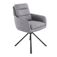 Armlehnstuhl Luce Grau/Schwarz B: 60 cm - Schwarz/Grau, MODERN, Textil/Metall (60/89/67cm) - MID.YOU