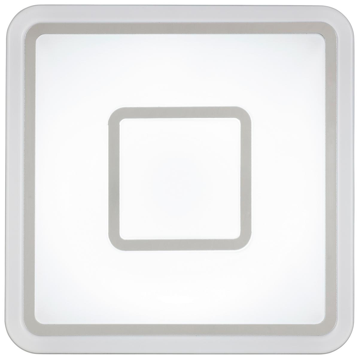 LED-Deckenleuchte Nadina - Chromfarben/Weiß, Design, Kunststoff/Metall (38/38/7cm) - Luca Bessoni