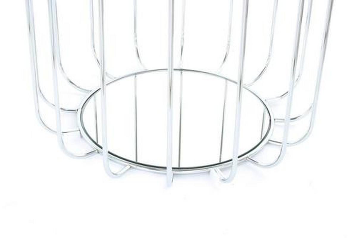 Beistelltisch/pouf 2 In 1 Comfortable Silber/dunkelblau - Silberfarben/Dunkelblau, Basics, Glas/Holzwerkstoff (50/50/45cm) - Kayoom