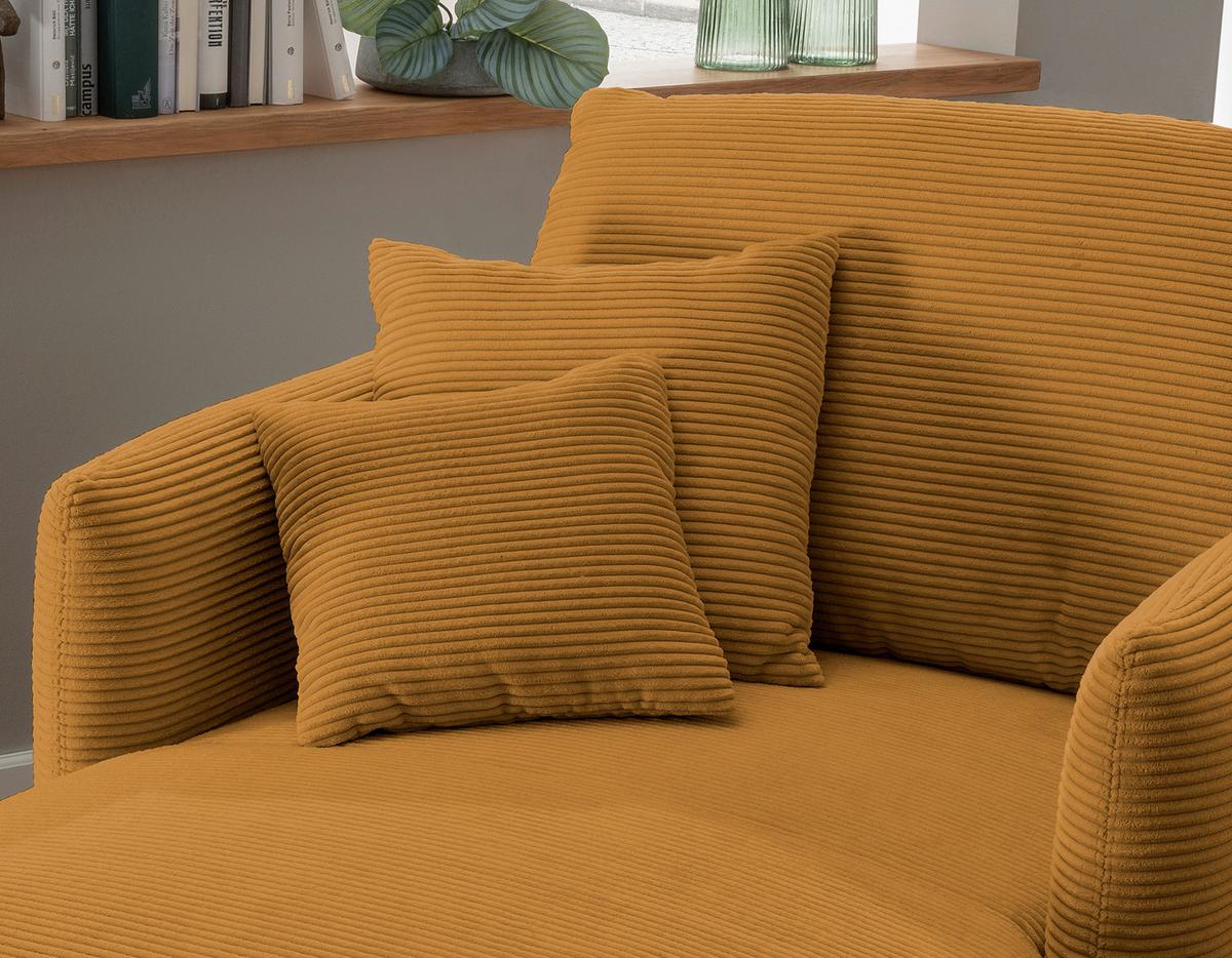 XXL-Sessel Vanilla, Goldfarben B: 112 cm - Goldfarben/Schwarz, Design, Textil (112/95/158cm) - Livetastic