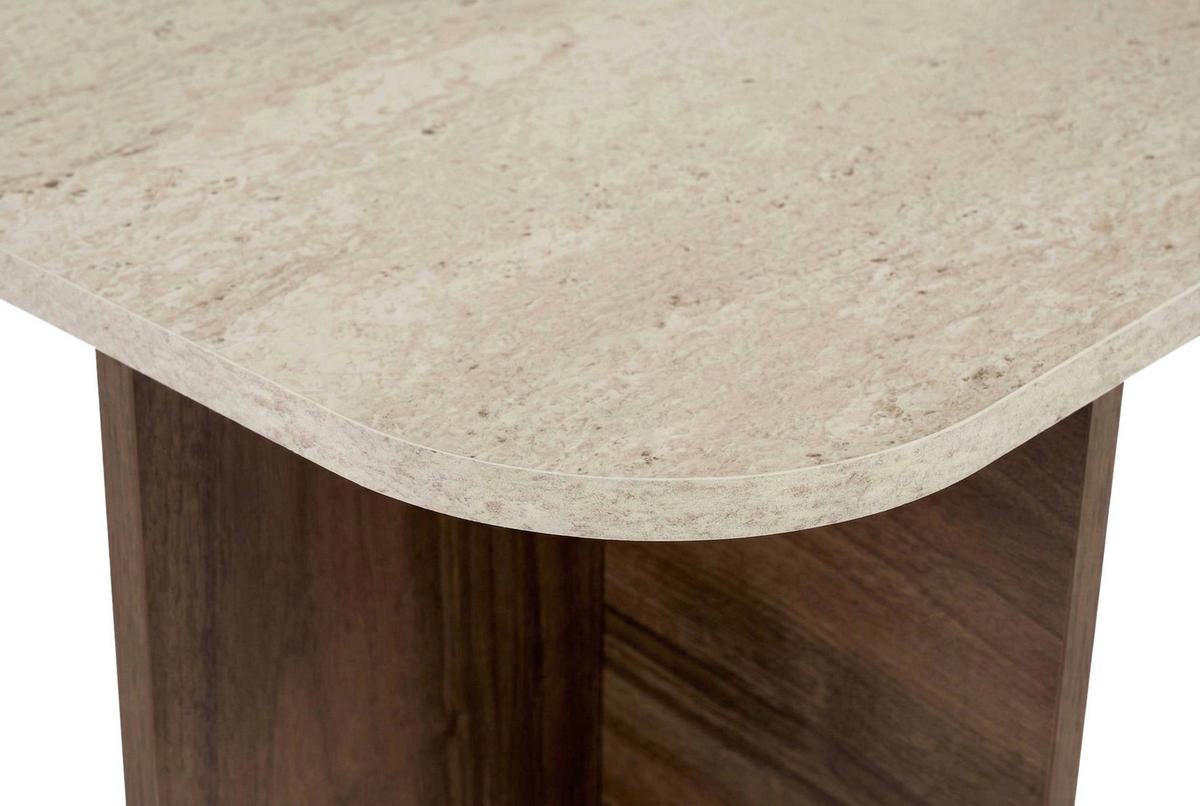 Couchtisch Akira Creme/Walnussfarben L: 120cm - Walnussfarben/Creme, Design, Holzwerkstoff (120/60/41cm) - MID.YOU