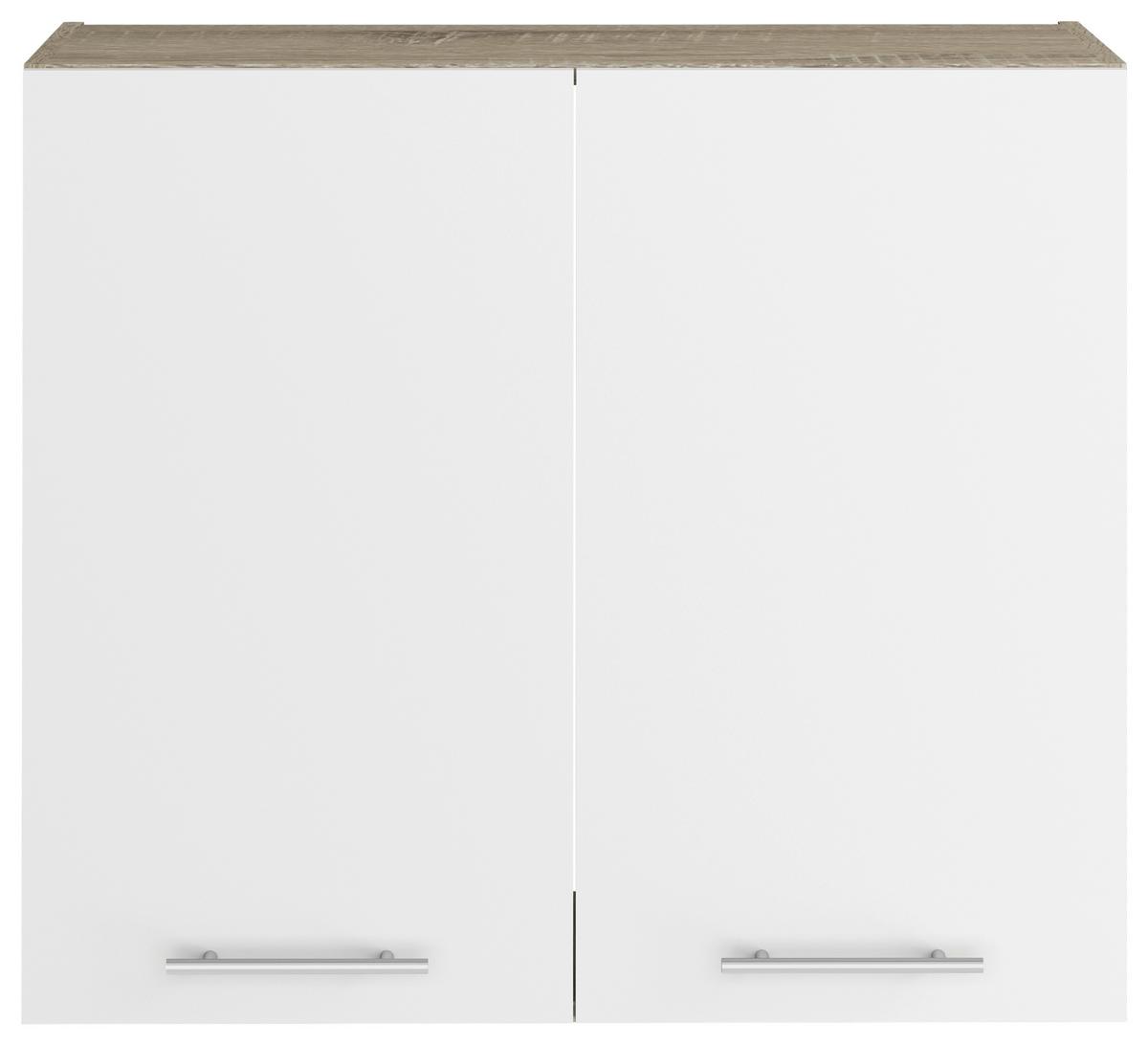 Felsőszekrény Corina - Sonoma tölgy/fehér, Modern, műanyag/faalapú anyag (80/72,4/34,6cm)