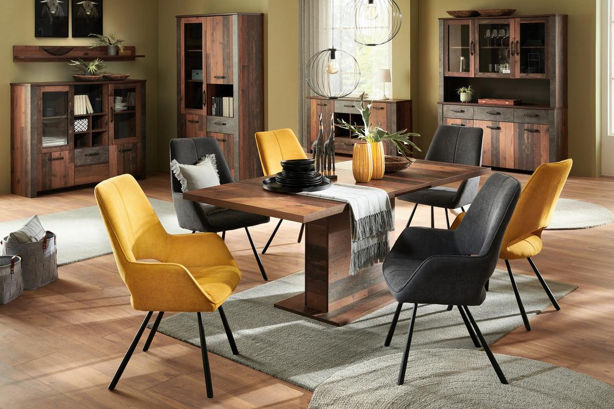 ŠIROKÁ KOMODA ONTARIO - šedá/barvy dubu, Moderní, kompozitní dřevo/plast (162/86/41,5cm) - Ondega