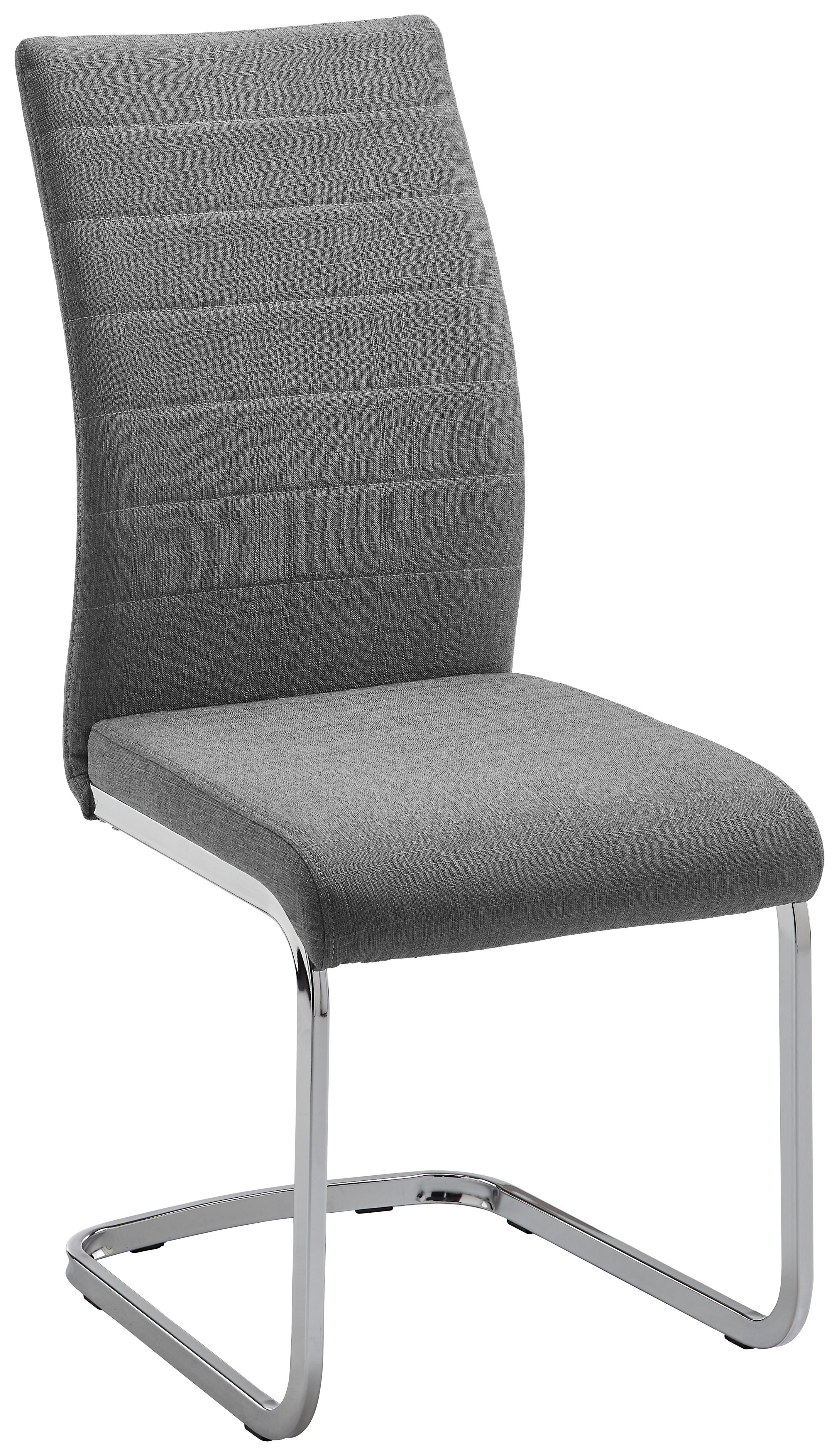 Jídelní židle LENNARD světle šedá - světle šedá/barvy chromu, Moderní, kov/dřevo (42,5/99/45cm) - Bessagi Home