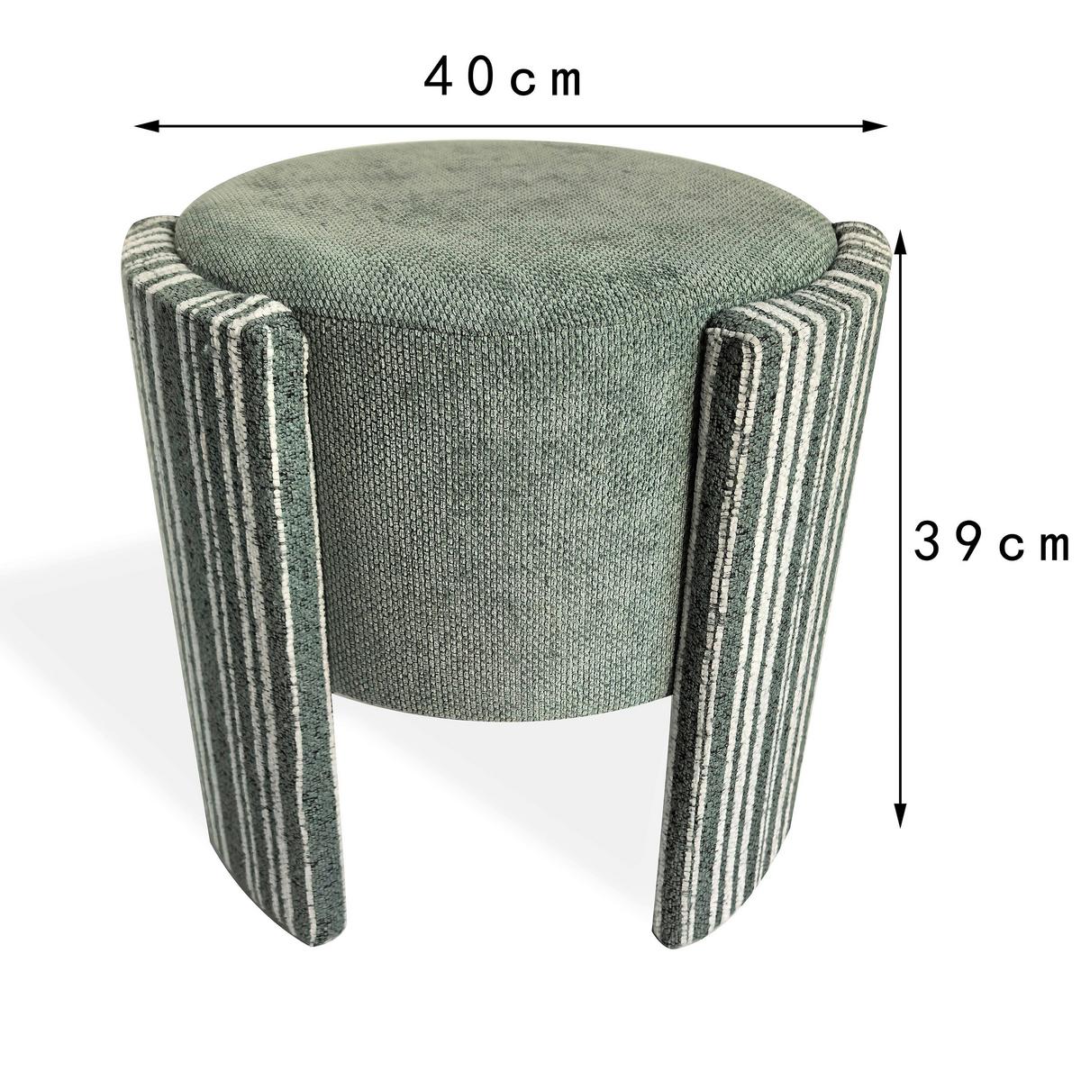 Taburetka ROMY, zeleno-biela ženilka - biela/zelená, Lifestyle, kompozitné drevo/textil (40/40/39cm) - Mömax