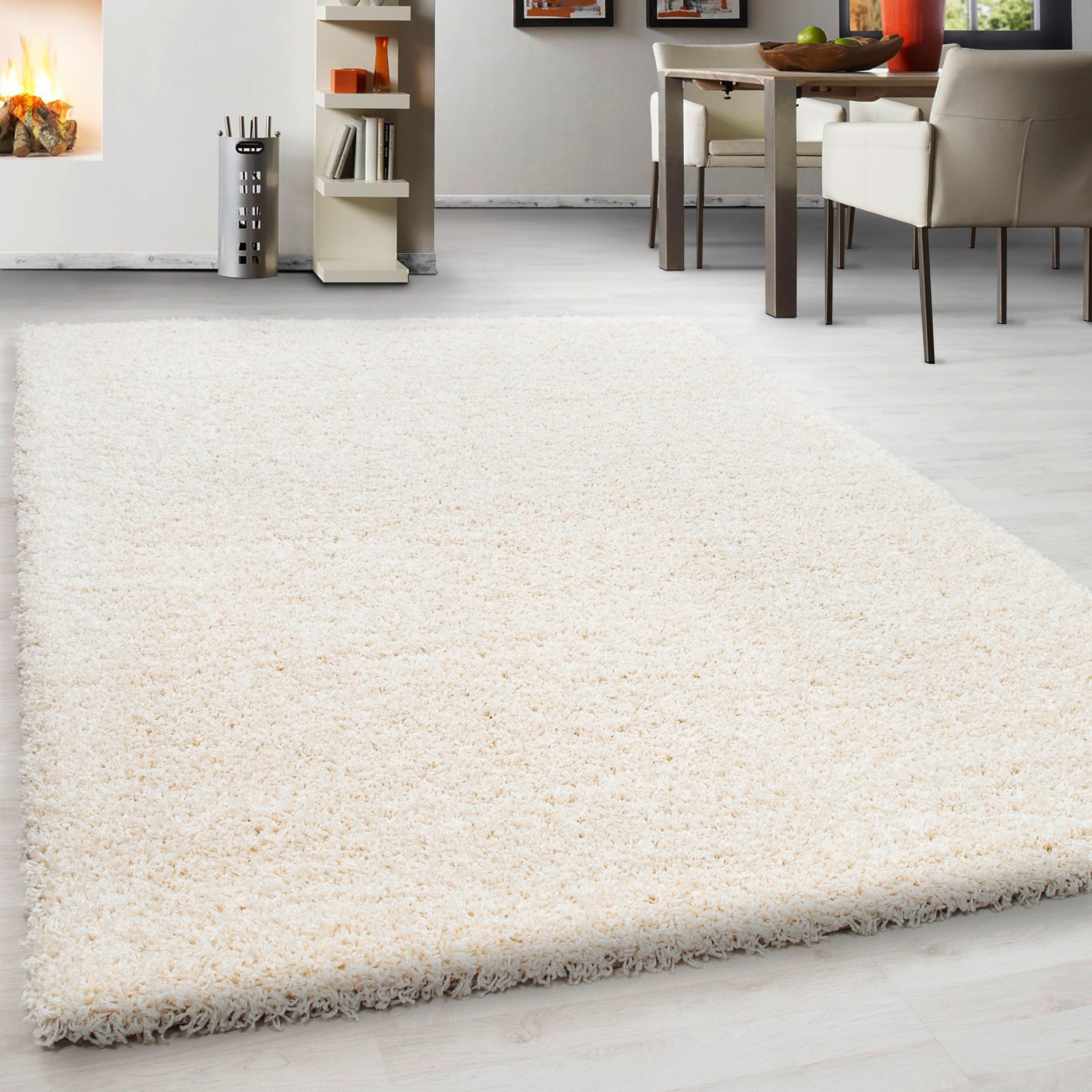 Koberec s vysokým vlasem 160x230 cm - krémová, Konvenční, textil (160/230cm) - Novel