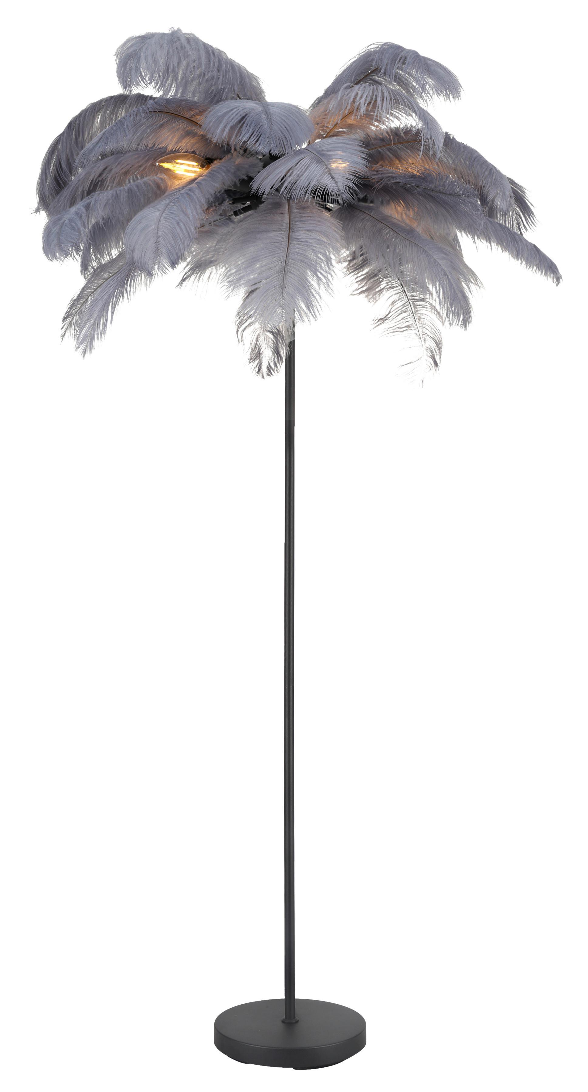 Stehleuchte Fedi Grau/Schwarz max. 3 Watt - šedá/černá, Moderní, kov/textil (55/55/160cm) - Mömax