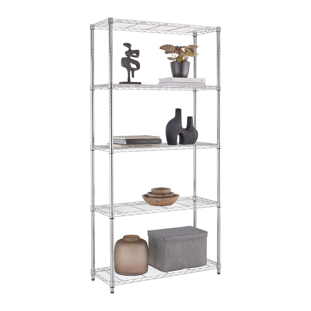 Regál na ťažké bremená chróm - chrómová, Konventionell, kov (91/184/36cm) - Mömax