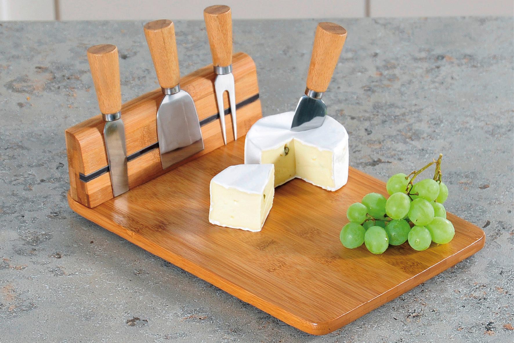 Schneidebrett-Set aus Holz Mit Käsebesteck L/B: ca. 30/20 cm - Braun, MODERN, Holz (30/20/8cm) - Kesper