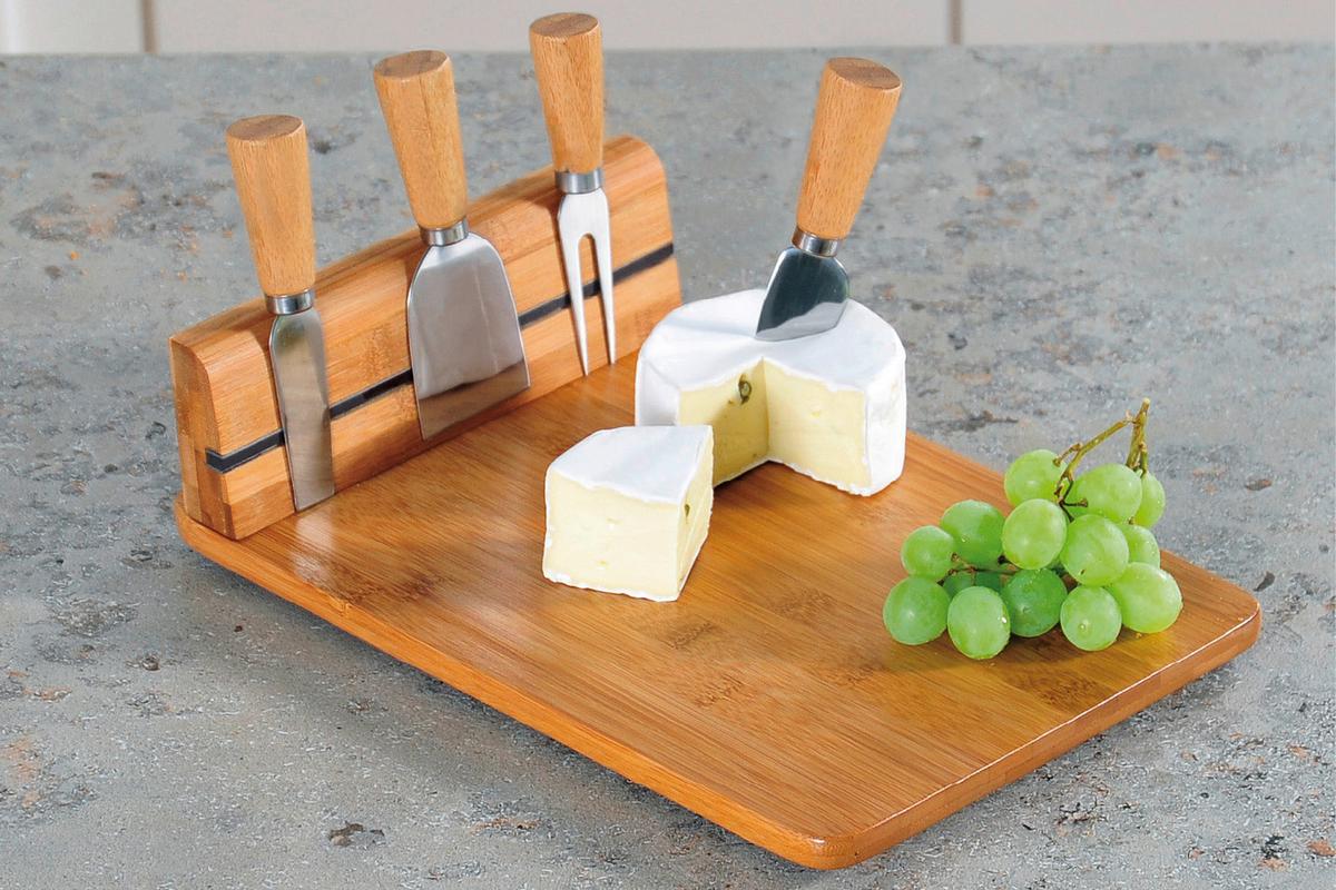 Schneidebrett-set Aus Holz Mit Käsebesteck L/b: Ca. 30/20 Cm - Braun, MODERN, Holz (30/20/8cm) - Kesper