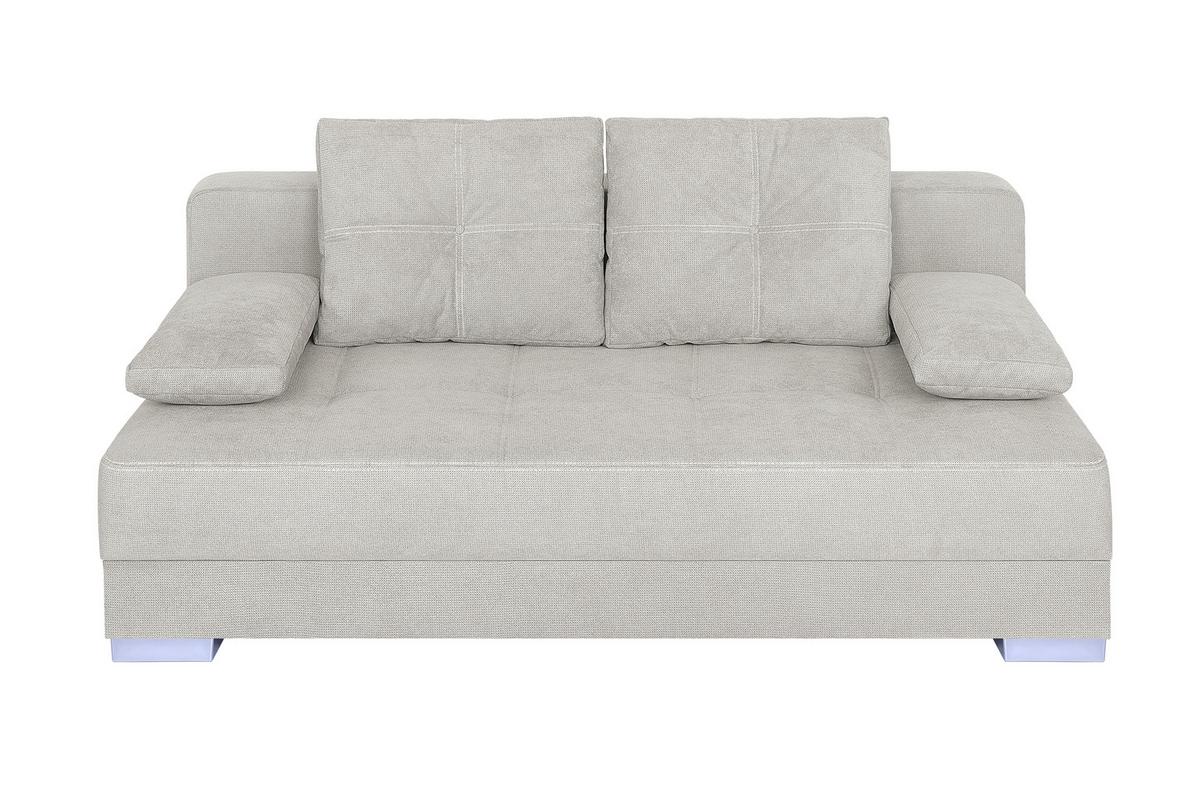 Schlafsofa mit Bettkasten Ben Creme - Chromfarben/Creme, Design, Holzwerkstoff/Textil (200/90/110cm) - P & B