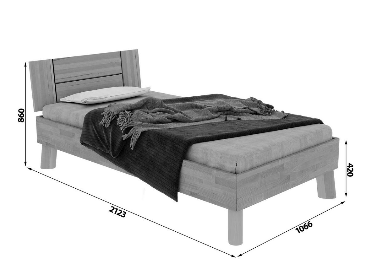 Bett Como Naturfarben/ Wildeiche 100x200cm - Wildeiche/Naturfarben, MODERN, Holz (100/200cm) - MID.YOU