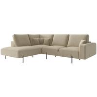 Ecksofa Celaya Cappuccino S: 223x280 cm - Schwarz/Cappuccino, Design, Textil (223/280cm) - Livetastic