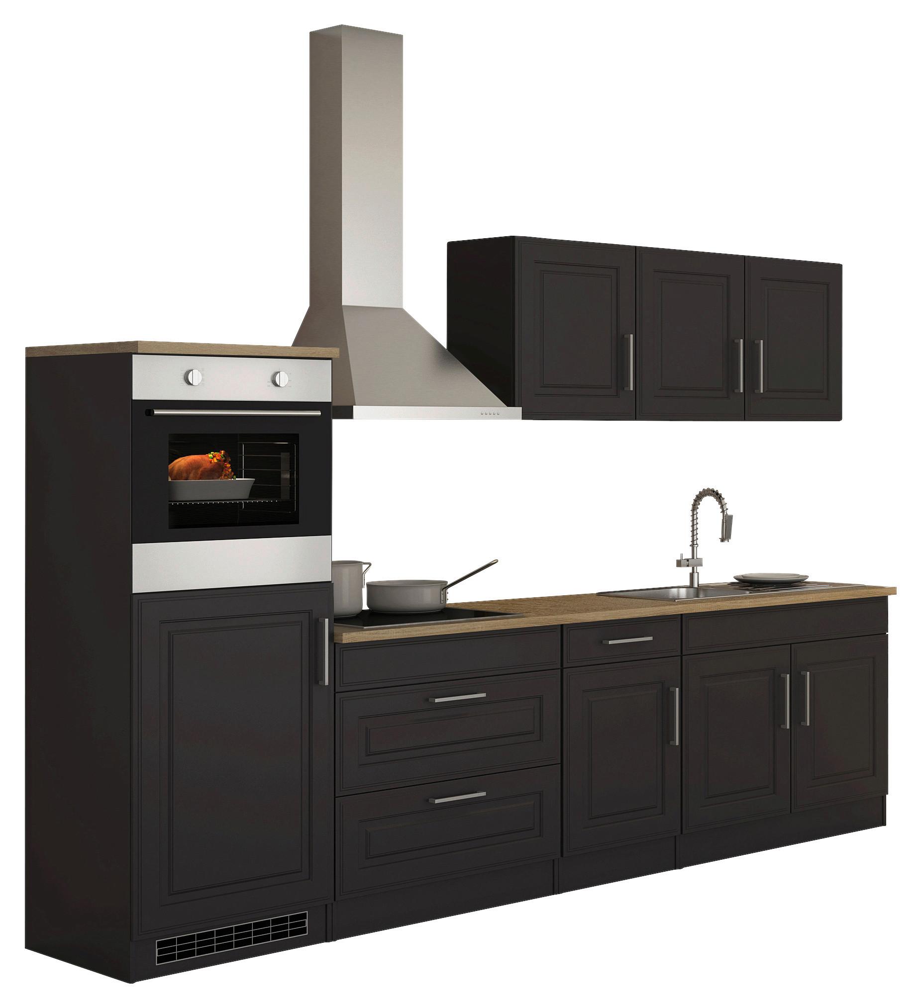 Küchenblock Rom Graphitfarben B: 290 cm - Graphitfarben/Sonoma Eiche, MODERN, Holzwerkstoff (290cm) - Held
