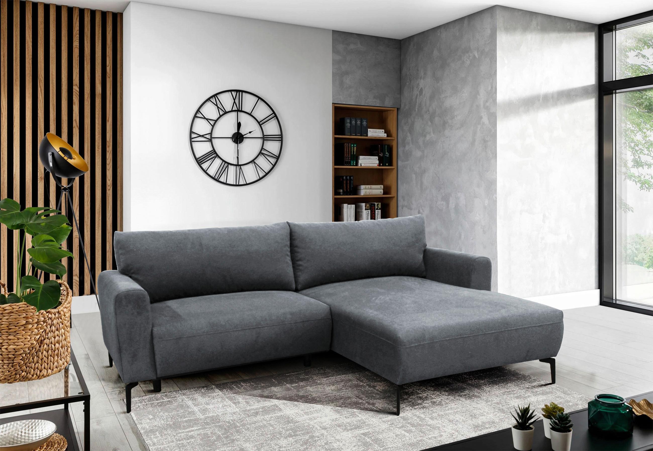 Ecksofa Prince Hellblau S: 240x163 cm - Schwarz/Hellblau, Design, Textil (240/163cm) - MID.YOU