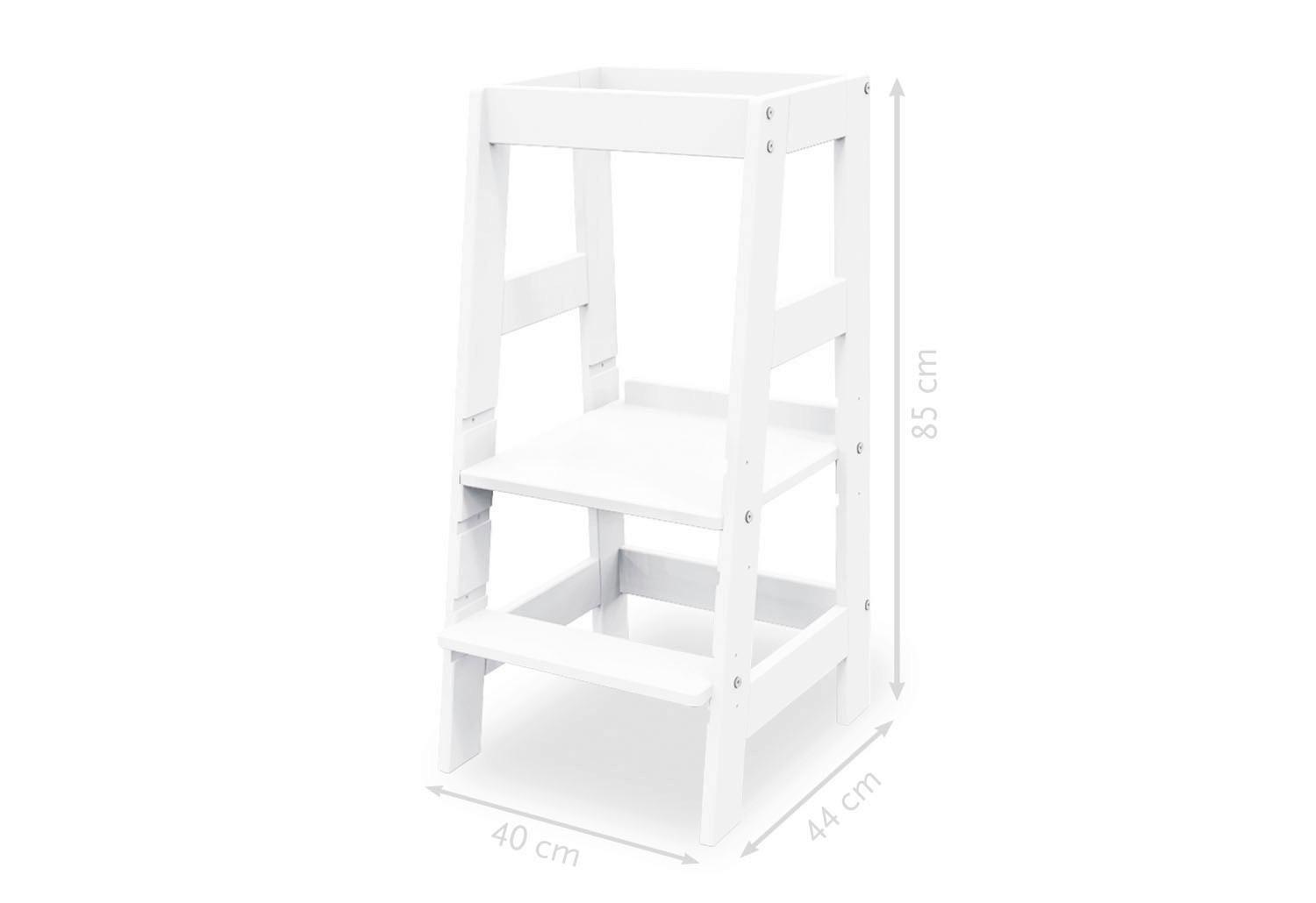 Lernturm Buche Vollmassiv BxHxT: 40x85x47 cm - Weiß, Basics, Holz (40/85/47cm) - Pinolino