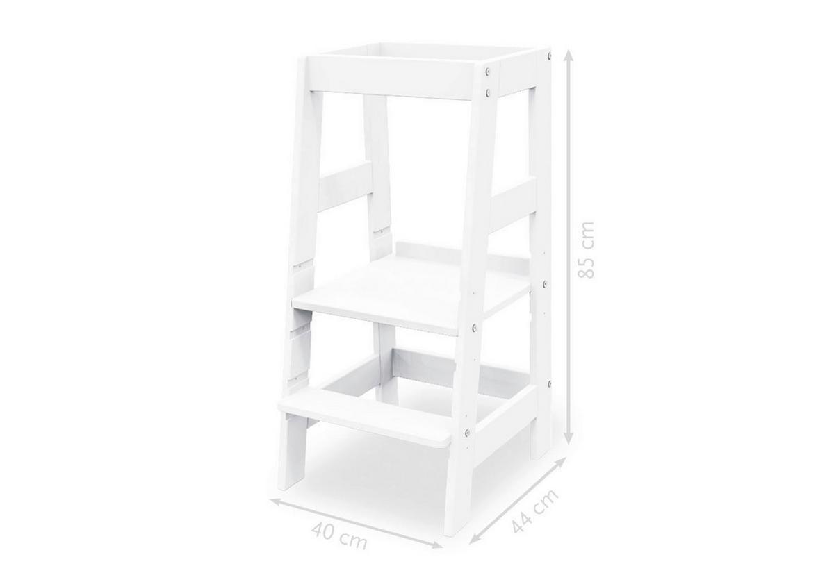 Lernturm Buche Vollmassiv BxHxT: 40x85x47 cm - Weiß, Basics, Holz (40/85/47cm) - Pinolino