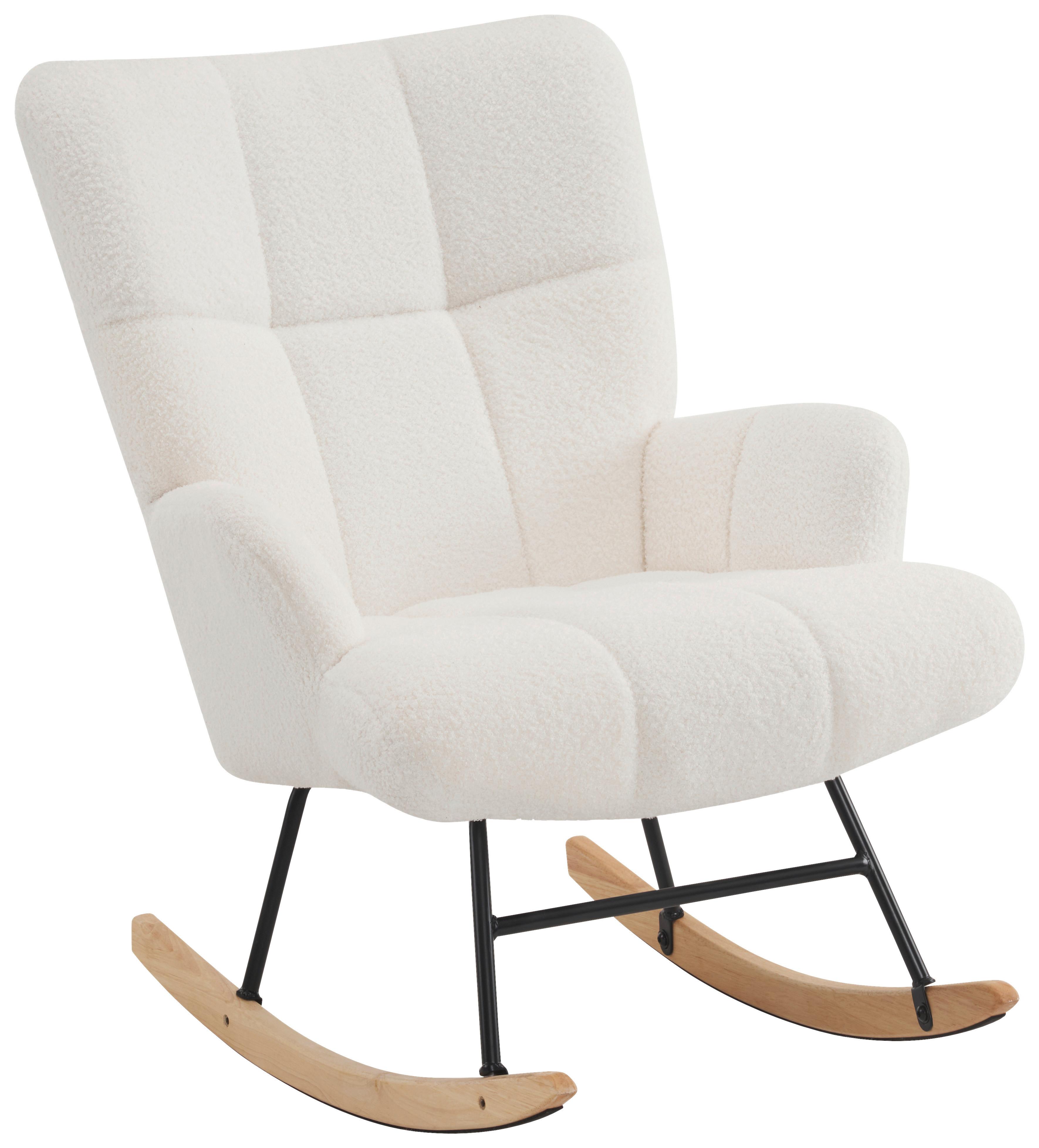 Schaukelstuhl Omar - Ecru/Beige, MODERN, Textil/Metall (67/85/85cm) - P & B