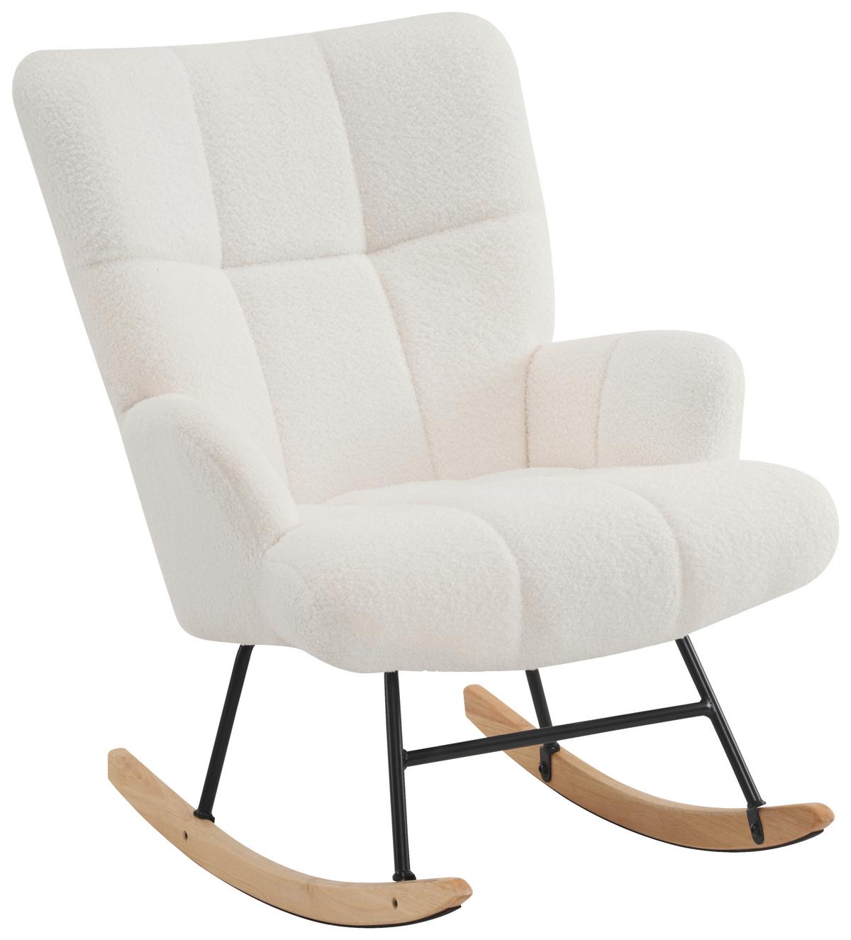 Schaukelstuhl Omar - Ecru/Beige, MODERN, Textil/Metall (67/85/85cm) - P & B