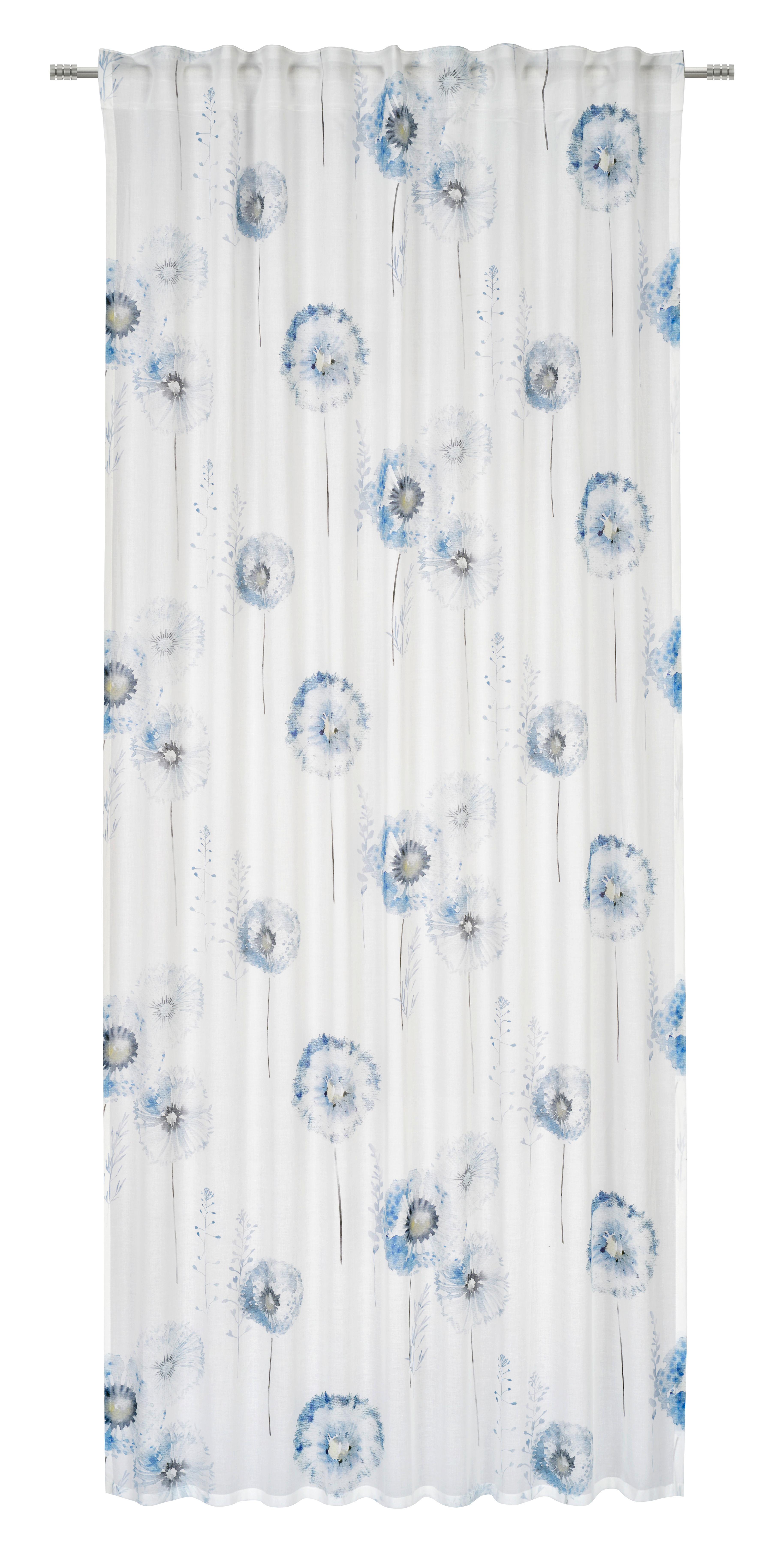 Fertigvorhang Mila - Blau/Weiß, LIFESTYLE, Textil (140/245cm) - Story of Nature
