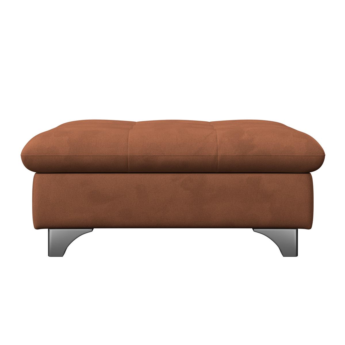 Hocker Gemini Cognac, B: 108cm - Chromfarben/Cognac, KONVENTIONELL, Textil (108/46/108cm)
