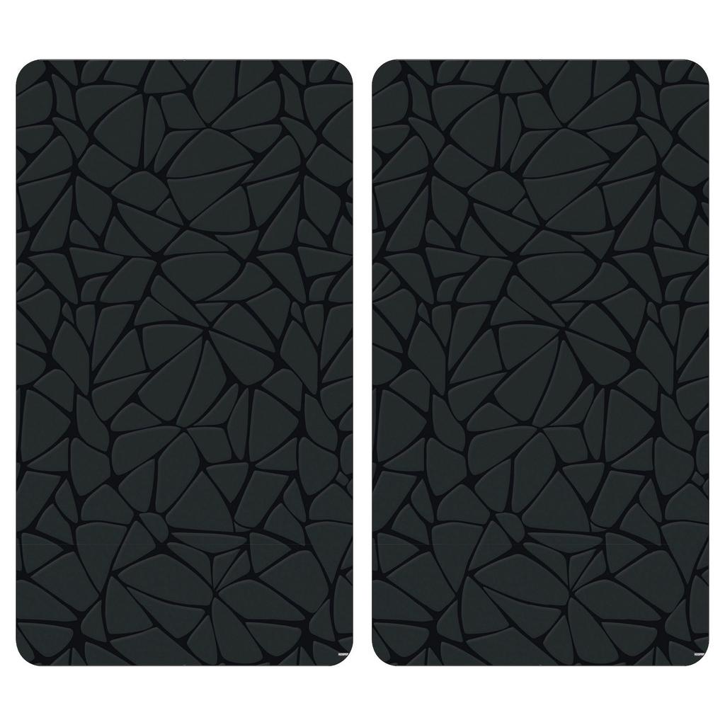 Herdabdeckplatte Schwarz/Mosaik B: 28,5 cm