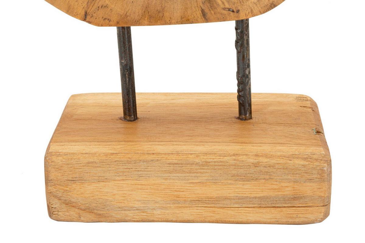Skulptur Hasi Teak Braun, B: 28 cm - Braun, Basics, Holz (28/38/10cm)