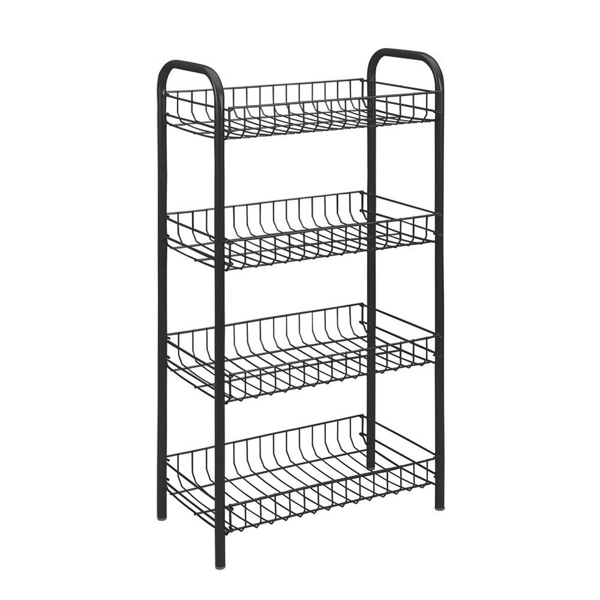 Aufbewahrungsregal Sprinter - Schwarz, Basics, Kunststoff/Metall (41/23/80cm) - Metaltex