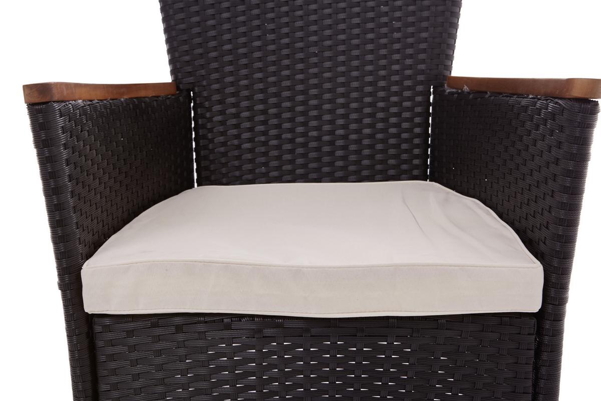 Gartengarnitur 9-Tlg Moa Polyrattan U. Holz mit Kissen - Beige/Schwarz, MODERN, Holz/Kunststoff - James Wood