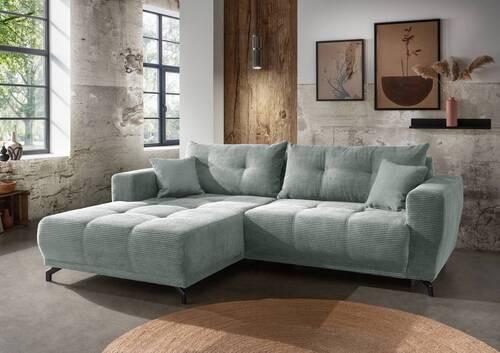 Ecksofa Restato Hellblau S: 177/246 cm - Schwarz/Hellblau, MODERN, Holz/Textil (177/246cm) - MID.YOU